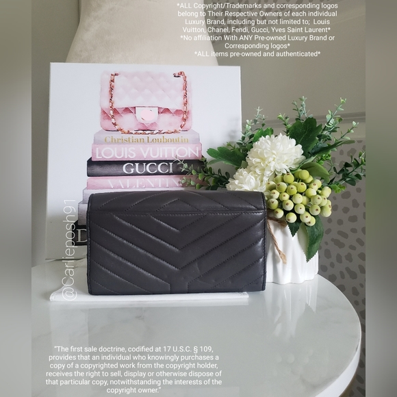 *SOLD* Authentic Pre-owned Yves Saint Laurent LouLou Flap Wallet - Picture 3 of 13